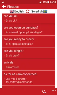 Swedish - English android App screenshot 5